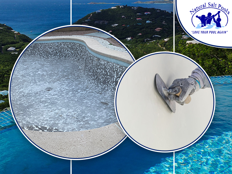 fully drained pool for resurfacing