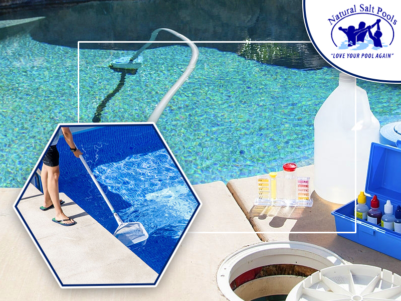 pool cleaning with-strainner and chemical treatment