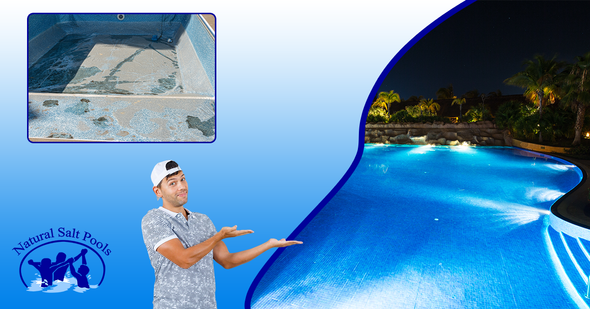 man-pointing-at-differences-before-and-after-pool-renovation